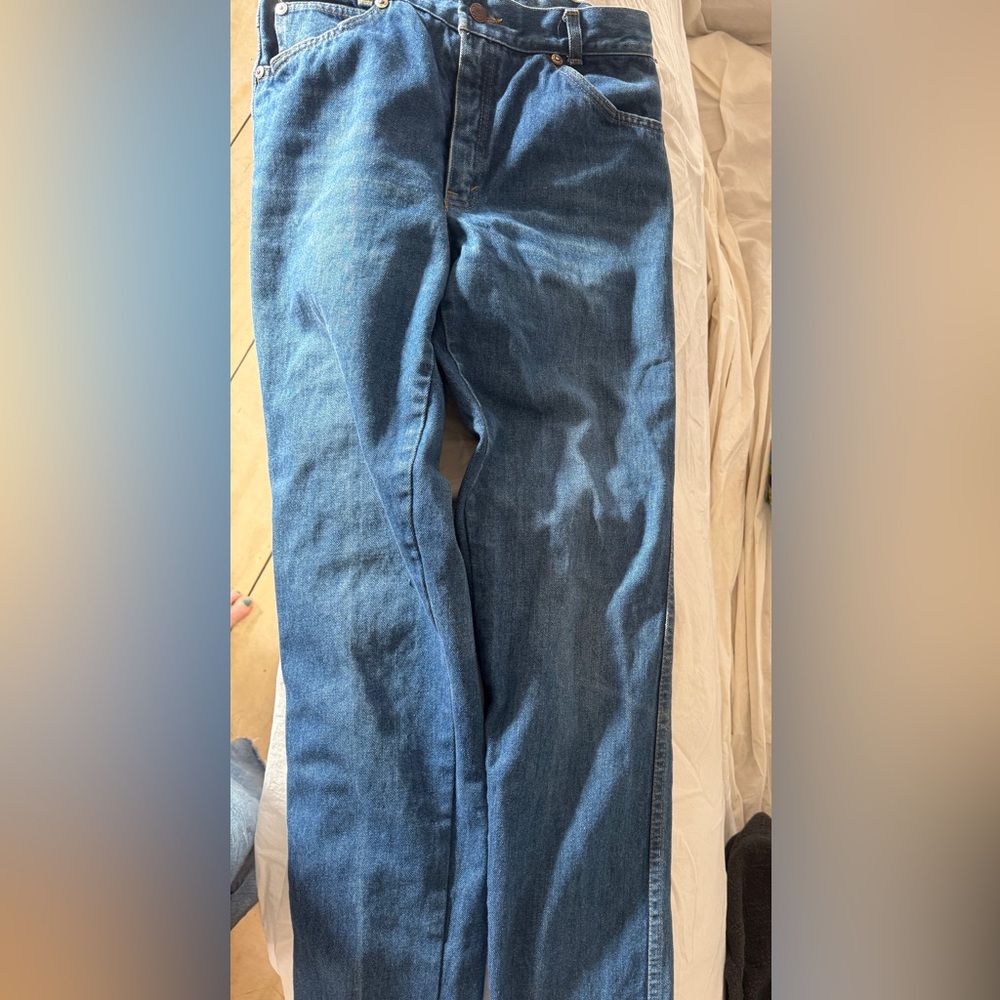 Vintage women's Straight-Leg land lubber jeans in Blue